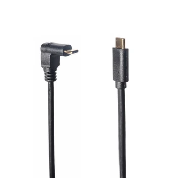 

USB Type C Right Angle 90 Degree Male to USB Type C Male 3 AMP Sync and Charging Cable Cord Wire Adapter Convertor Extension