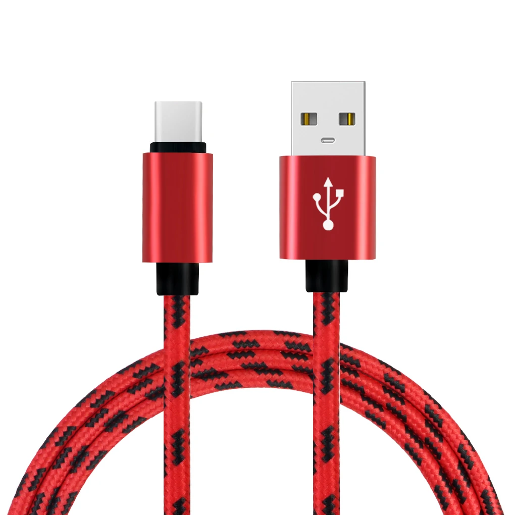 2 м сетка плетеный хлопок Быстрый usb type-C USB зарядное устройство зарядный кабель для Xiaomi 6