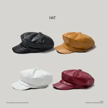 Модные Винтажные женские шапки из искусственной кожи, осенне-зимняя теплая шапка, женская остроконечная шапка s, женские шапки, шапка женская