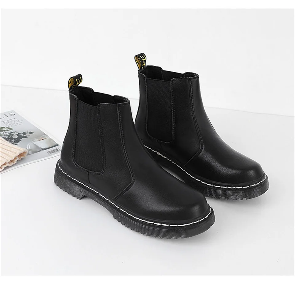 Malemonkey/Коллекция года; Size35-40-зимняя обувь; модные женские ботинки; ботинки «Челси»; классические женские ботинки на шнуровке с круглым носком