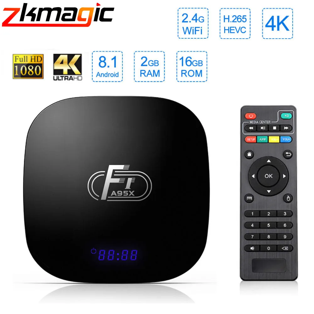 Smart tv Box A95X F1 Amlogic S905W 4K 2GB 16GB 2,4 GHz WiFi медиаплеер H.265 4K Android 8,1 Android tv Box PK h96mini Youtube