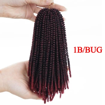 

8 Inch 50 Strands Nubian Twist Crochet Hair Extension For Women Fluffy Bomb Twist HairSynthetic Ombre Braiding Hair
