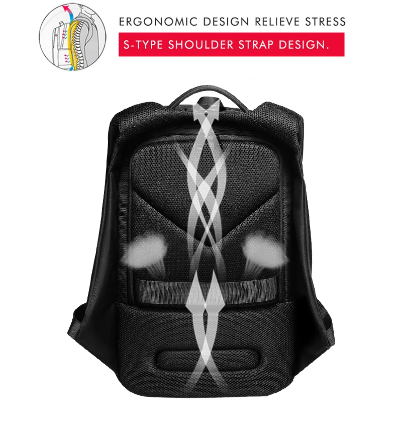 17 дюймов мужские рюкзаки USB интерфейс плечи Противоугонный рюкзак для путешествий водонепроницаемый рюкзак для ноутбука mochila masculina Новинка