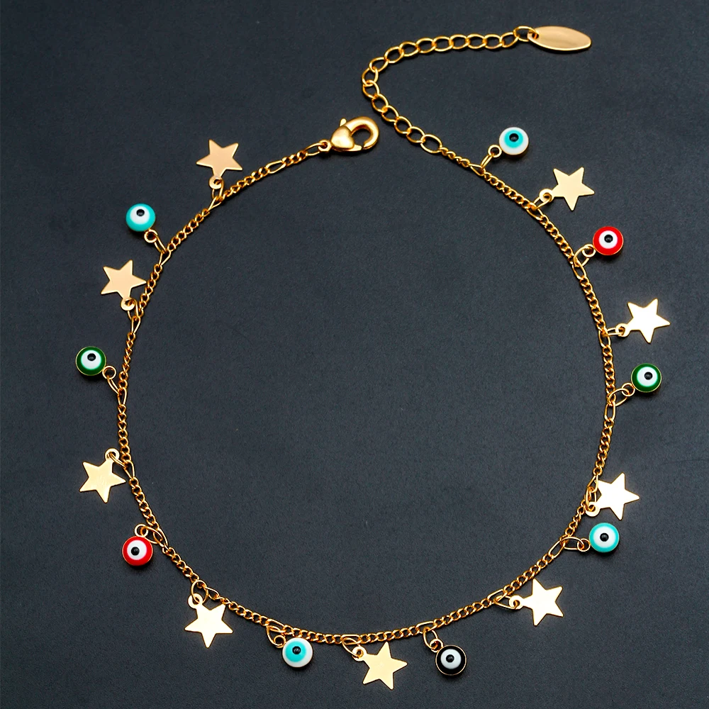 MEIBEADS Богемия сглаз Подвески со звездами лодыжки для женщин Pulseras Tobilleras Mujer Кулон ножной браслет ювелирные изделия подарок