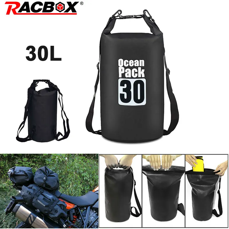 

30L Black Yellow Motorcycle Bag Outdoor Waterproof Hiking Driving Travel Camping Rafting PVC Dry Sack Bag Shoulder Bag