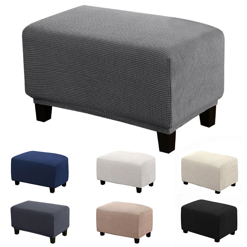 Rectangular Stool Cover Elastic Ottoman Footrest Slipcover for Home Sofa Protector | Дом и сад