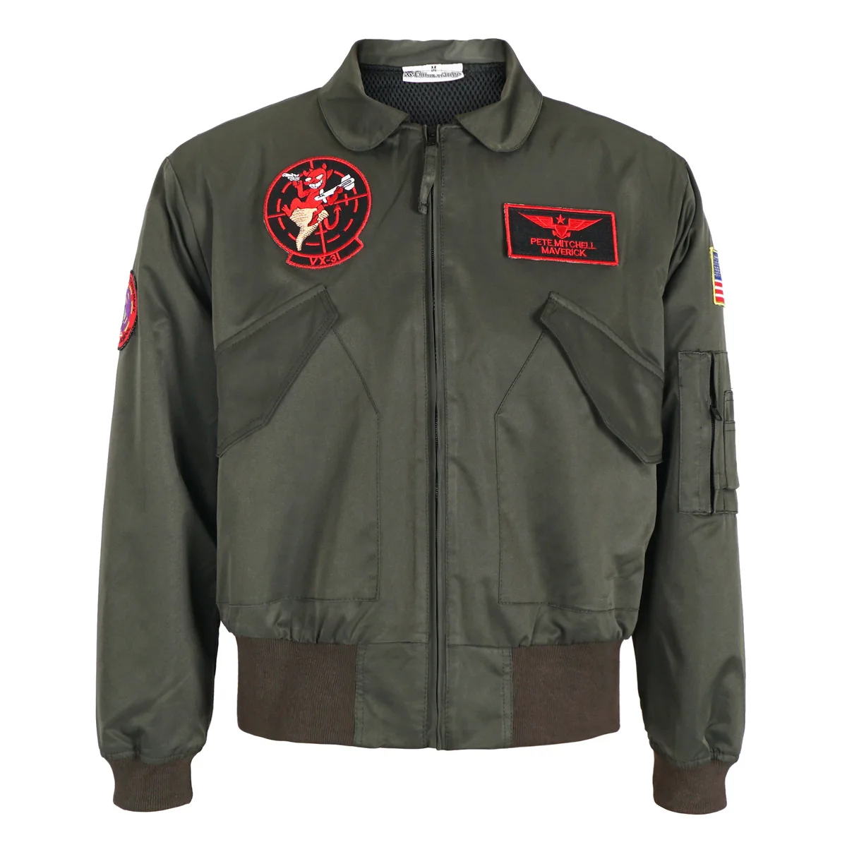 

Top Gun Jacket Maverick Bomber Cosplay Pilot Costume Jacket Zipper Jackets