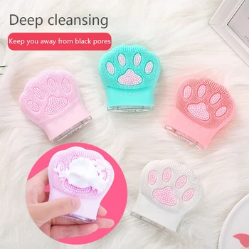 

Cat Claw Shape Soft Silicone Wash Brush Sonic Vibration Beauty Device Ultrasonic Facial Massager Skin Care Tool