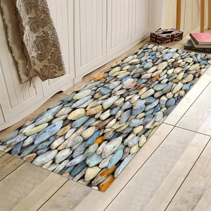 1 шт. 40x120 см напольный коврик с красочным рисунком булыжника, прочный креативный напольный коврик, дверной коврик для ванной, спальни, кухни