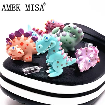 

Single Sale 1pc Dinosaur Shoe Croc Charms Shoe Accessory Tyrannosaurus/Raptor/Stegosaurus/Pterosaur Shoe Original Decorations