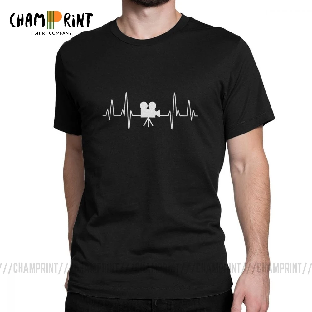 Men Heartbeat Of Camera T-Shirt Novelty 100% Cotton Tee Shirt Short Sleeve Fashion Photographer T Gift Idea Clothing |