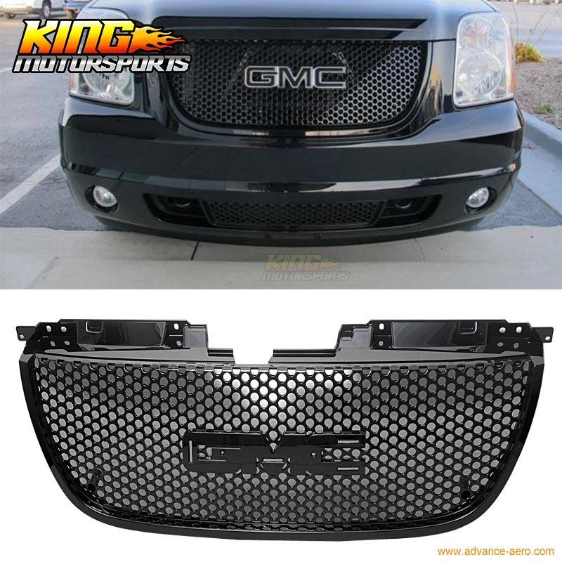 Подходит для 07 08 09 10 11 12 13 GMC Yukon Denali Черная передняя решетка гриля с капюшоном США
