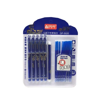 

5+16Pcs/Set 0.5mm Refills Gel Pens Blue Ink Erasable Pen Washable Handle Pens For Kids Gifts School Office Supplies Stationery