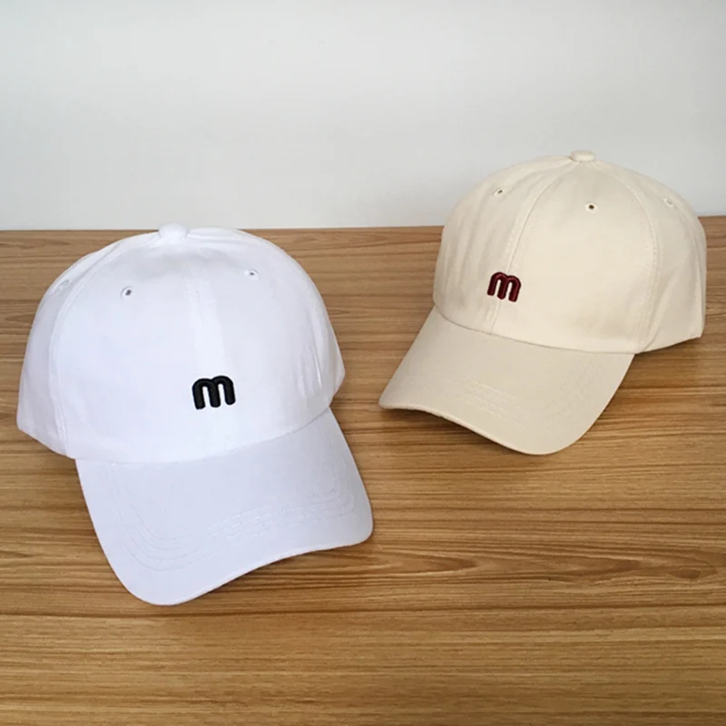 Модные хлопчатобумажные вышитые буквы M бейсбольная Кепка Snapback Кепка s Встроенная кость для мужчин и женщин уникальные кепки