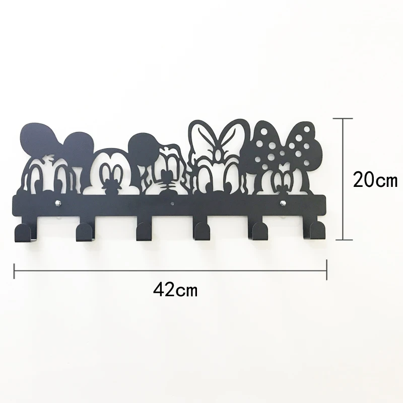 Cartoon Iron Shelves Storage Rack Wall Hanging Shelf Hooks Mario Mickey Mouse Style Metal Hanger Room Decor Display Stand Holder