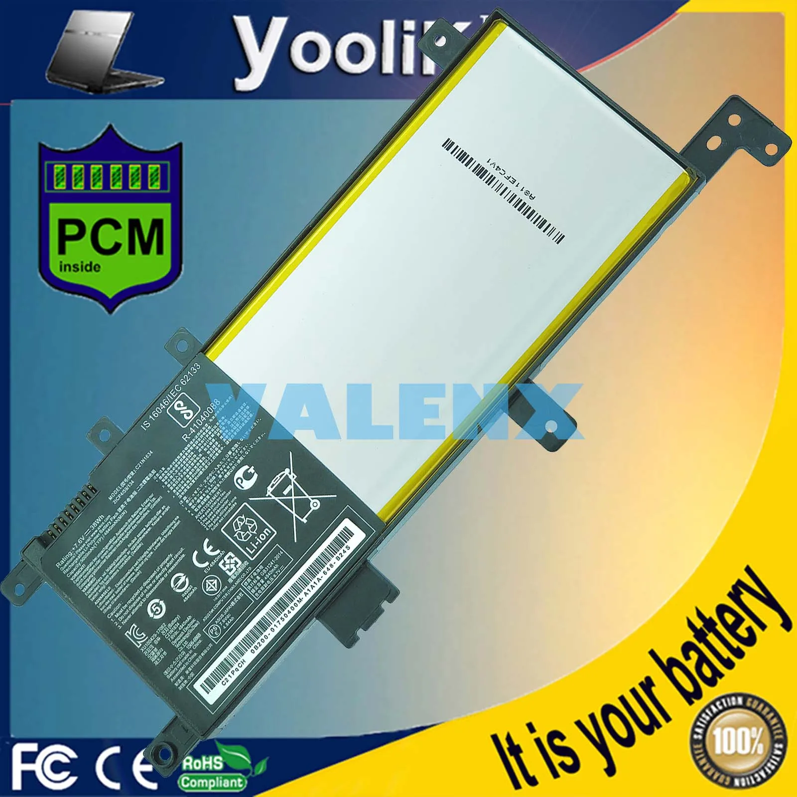 Новый аккумулятор для ноутбука C21N1634 38 Вт ASUS VivoBook X542 X542U X542UN X542UA X542UQ X542UF X542BP |