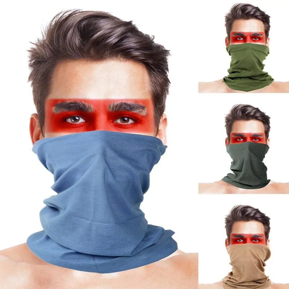 mens linen scarf 5Pcs Solid Color Splash-proof Anti UV Windproof Face Cover Neck Gaiter Cycling Fishing Scarf Stop The Flying Spit for Summer mens blanket scarf