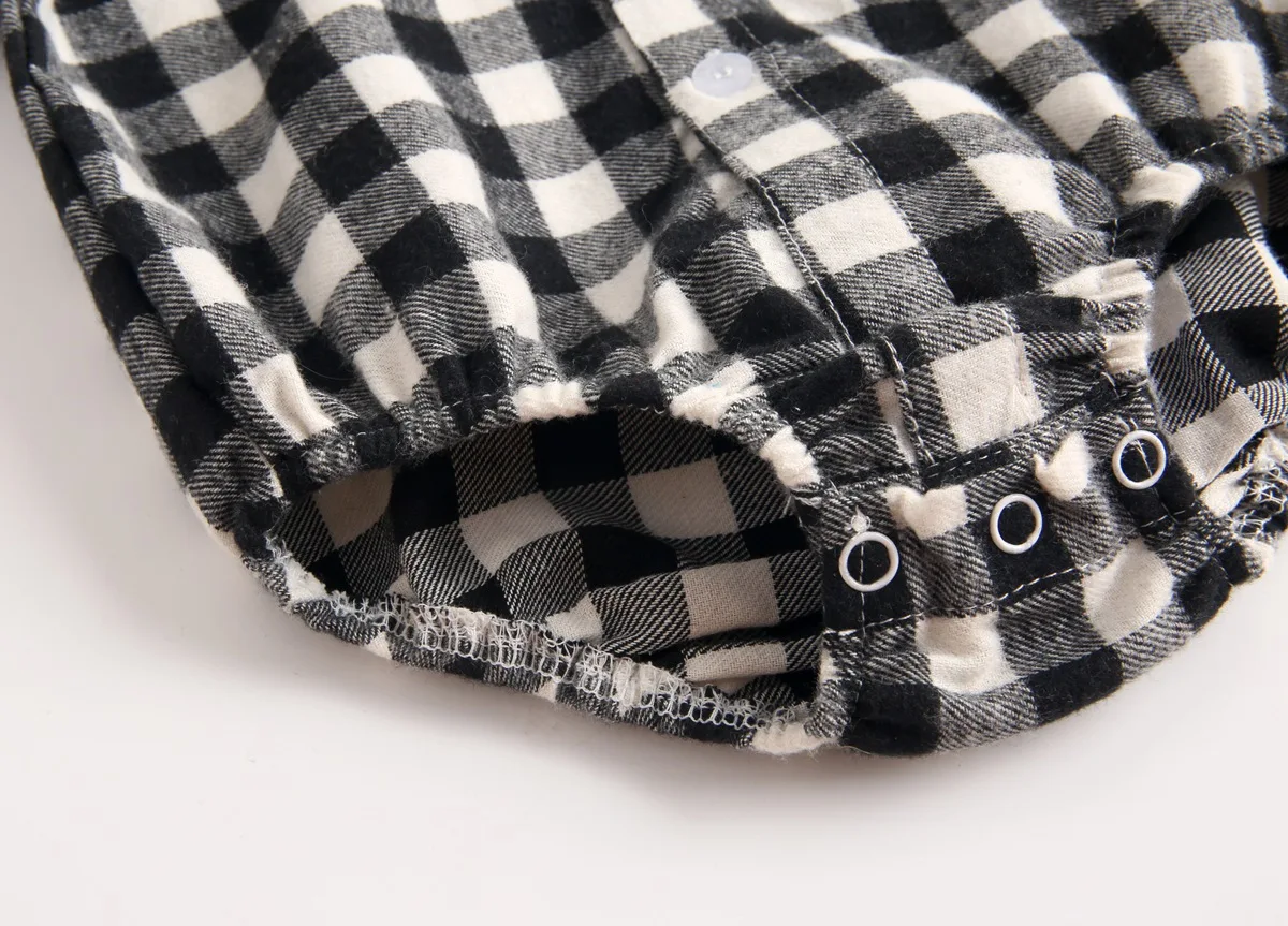 Casual Korean Baby Body Plaid Shirt Bodysuit for Newborns Long Sleeve Bodysuit for Babies Spring Autumn New Cute Baby Bodysuit