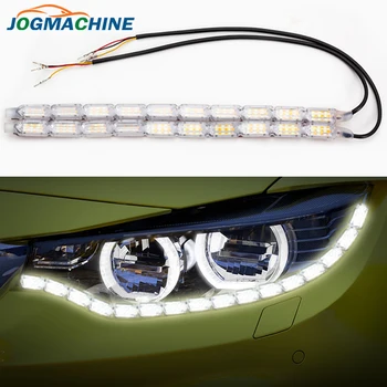 

2PCS Daytime Running Light Flexible Running Waterproof LED Strips Headlight Sequential Flow Turn Signal Waterproof
