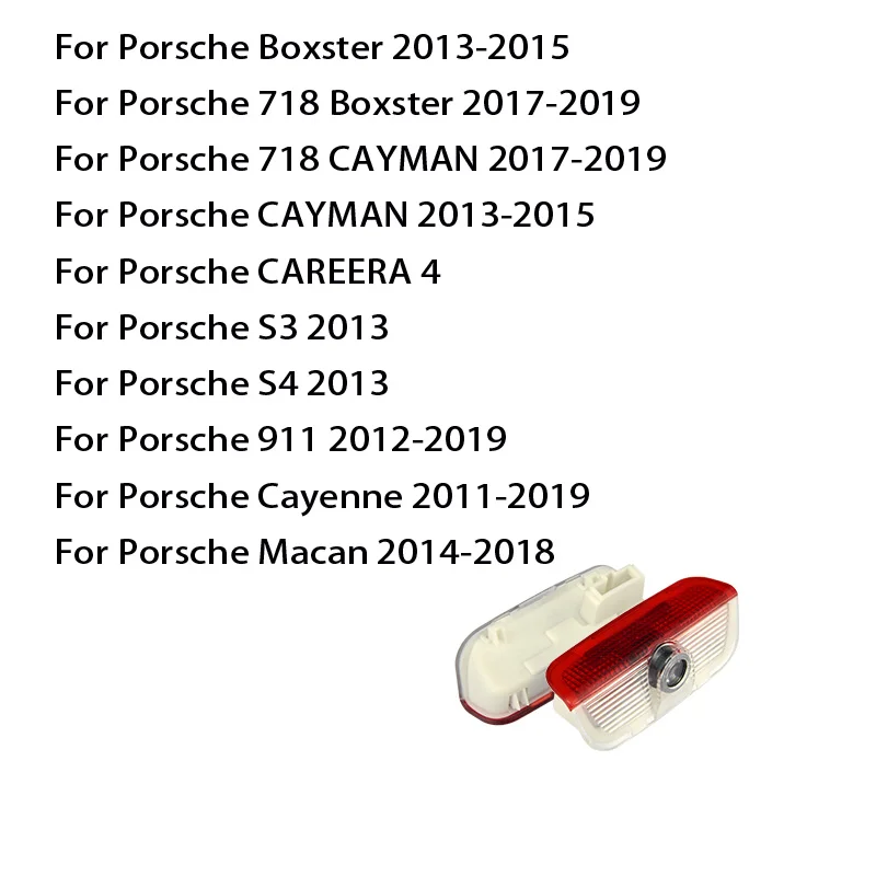 2pcs/lot For Porsche Welcome Light Car Door Logo Projector Shadow Lamp