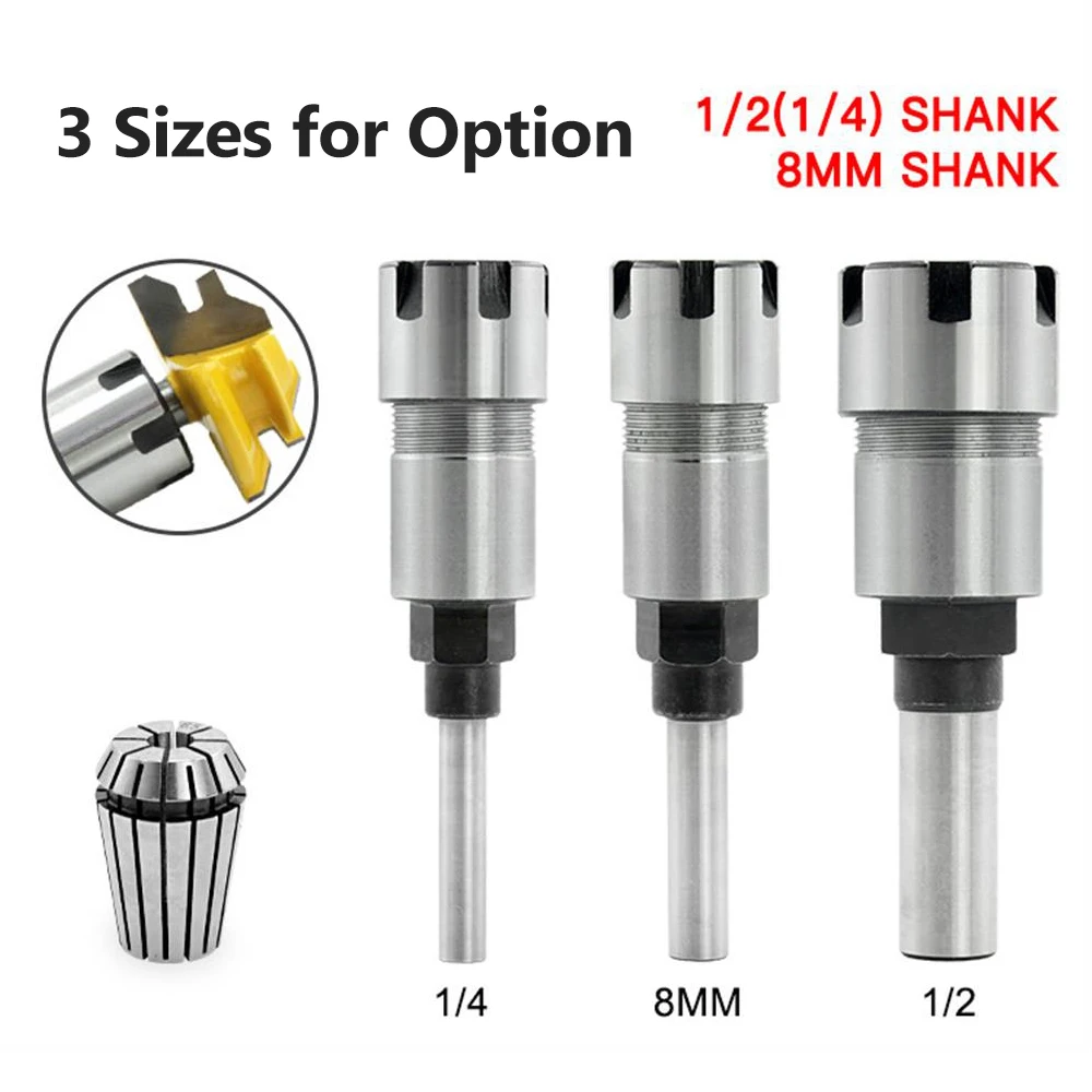 1/4 Shank Router Collet Extension Chuck For Chuck Conversion Of Trimming