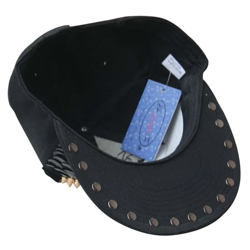 Взрослых хип-хоп панк Рок полный шип штифты, заклепки Snapback кепки s мужские Bboy крутые плоские остроконечные бейсбольные шапки сова Bboy кепки