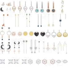 Новинка, Европейская мода, серьги-гвоздики в форме Лаки, перьев, солнца, луны, звезды, много стильных женских сережек, ювелирное изделие, подарок