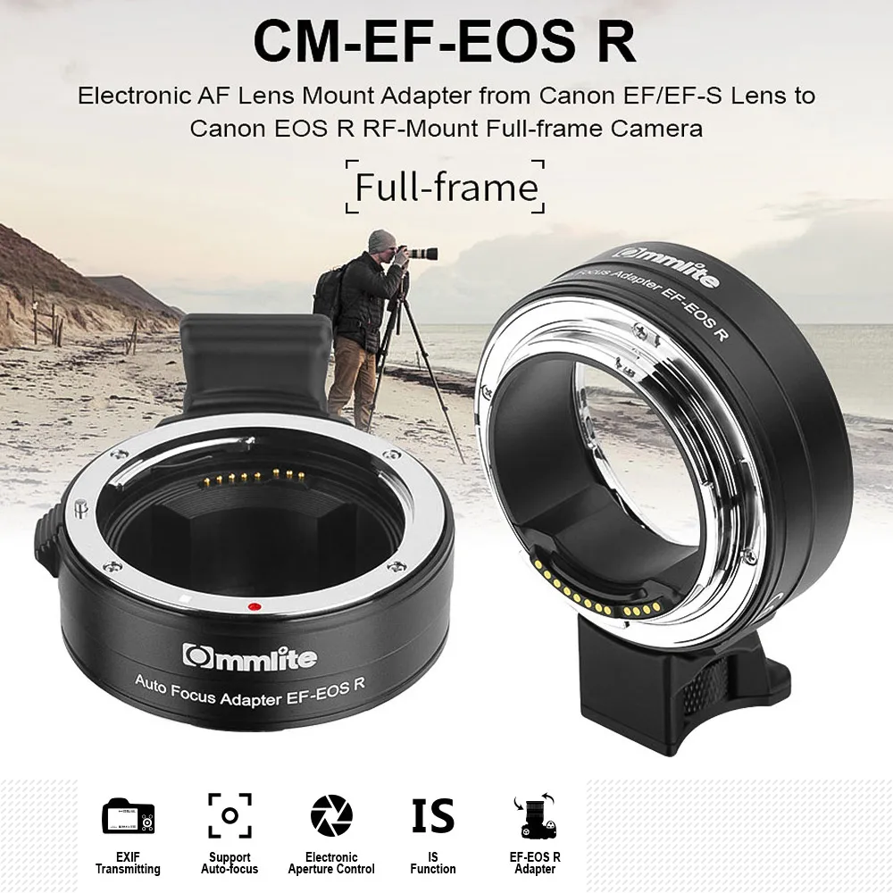 Commlite CM-EF-EOS R адаптер для крепления объектива Электронный Автофокус адаптер для Canon EOS R RF-Mount Full Frame camera