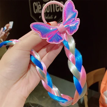 

NEW Colorful Wig Pigtail Elastic Hair Band for Girls Sequin Scrunchies Ponytail Hair Ropes Kids Headwear