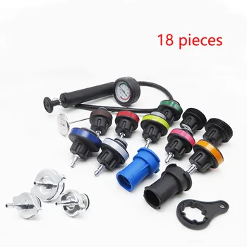 

18pcs/set Easy To Use Cooling System Auto Pressure Compression Tester Wide Use Water Tank Rustproof Car Repair Kit Leak Detector