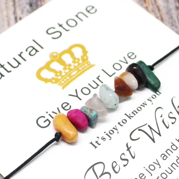 

FFWFF DIY Handmade Weave Rope Natural Crystal 7 Chakra Charm Stone Tigereye Friendship Bracelet Bangles Bracelets for Women