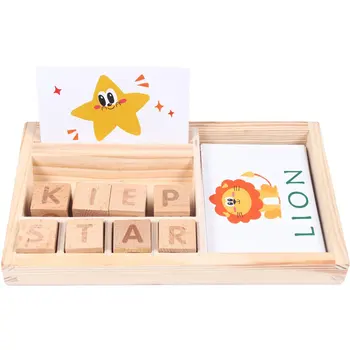 

Wooden English Cardboard Puzzle English Enlightenment Early Learning Word Card Children Cognitive Puzzle Educational Toys