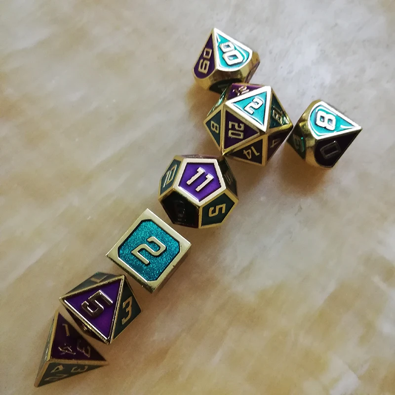 Игральные кости dnd металлический rpg набор многогранные игра d20 10 6 8 12 настольные