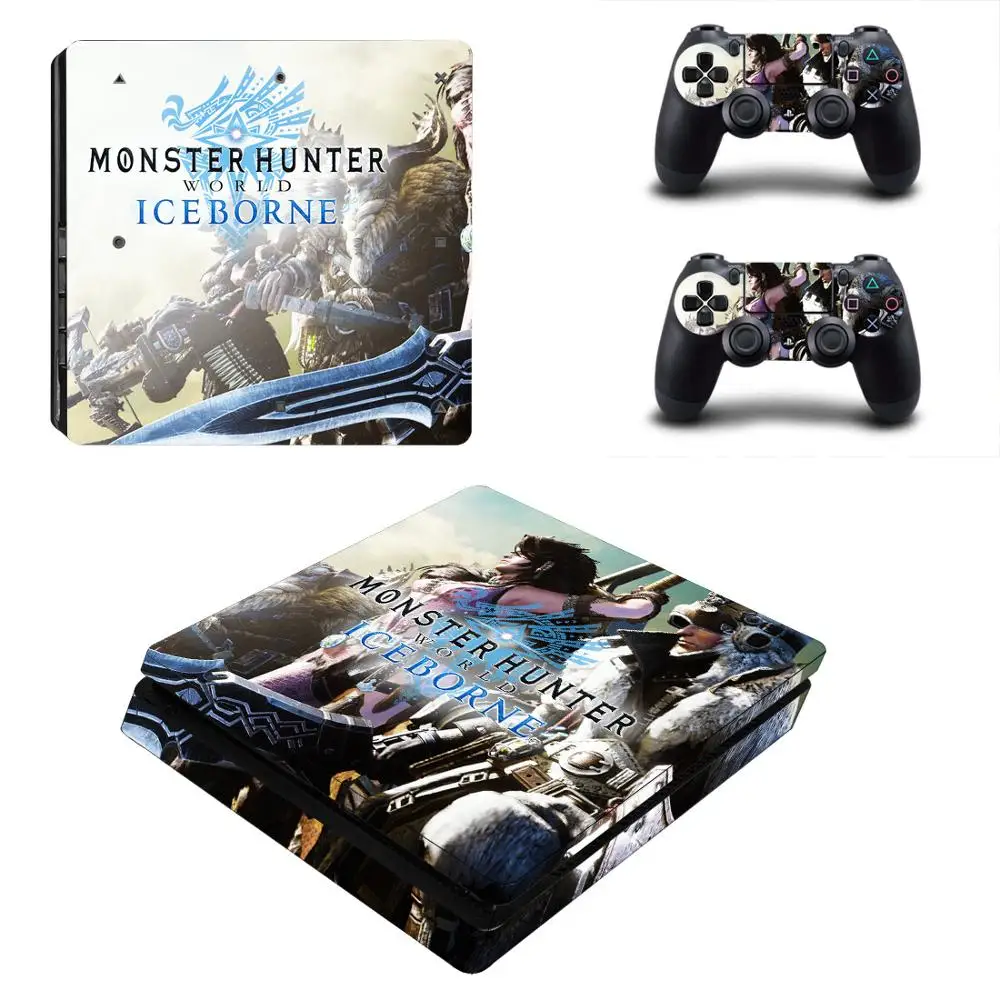 Monster Hunter World Iceborne PS4 чехол для игры PS4 тонкая наклейка для PS4 Slim playstation 4 и 2 контроллера - Цвет: YSP4S-3598