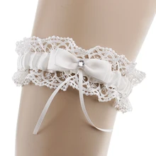 Элегантная кружевная Хрустальная Подвязка невесты с бантом Свадебная Женская подвязка подарок на память