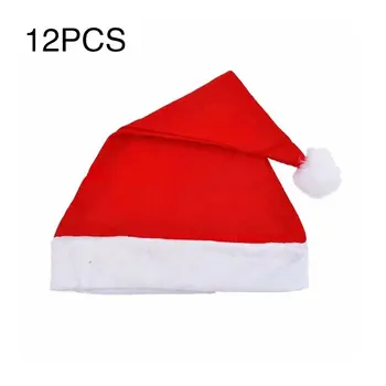 

12pcs/1pcs Christmas Chair Back Decor Chair Cover Non-woven Christmas Chair Set Red Christmas Chair Cover Christmas Decoration