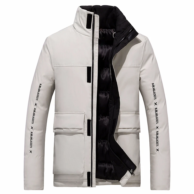 2019 Мужская зимняя новая модная верхняя одежда ветрозащитная теплая парка пальто
