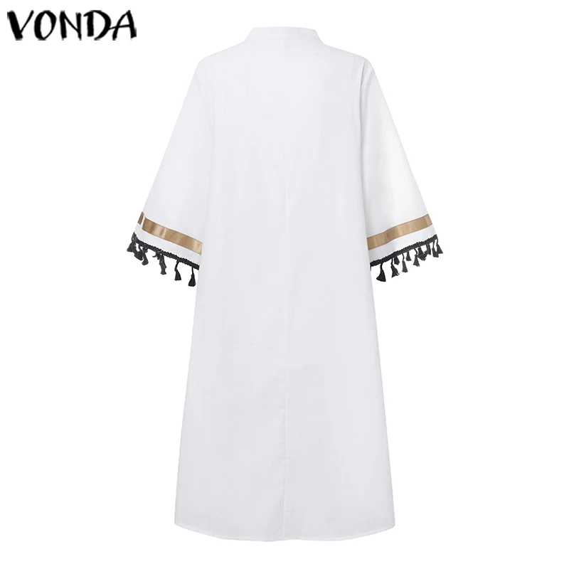 VONDA, женское летнее Мини-Платье, винтажное, с принтом, с коротким рукавом, v-образный вырез, Платья для вечеринок, свободные, богемные, Vestidos Femme, элегантное платье