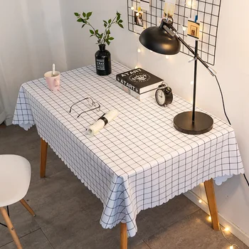 

Free Shipping!! Fresh Style Plaid Printed PVC Waterproof and Oil Proof Tablecloth