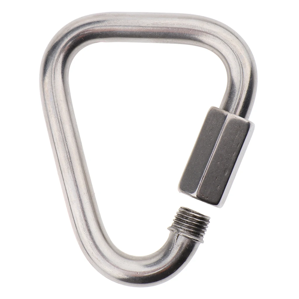 

Quick Link Screw Lock Chain Fastener Hook Carabiner Keychain Buckle Camping Hiking Stainless Steel Carabiner 10mm Climbing Acces