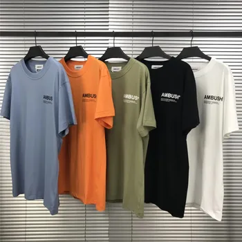 

Hip-Hop Ambush T Shirt Men Women 1:1 High Quality Casual Cotton Orange Reflective High Street Ambush T-shirt Top Tees