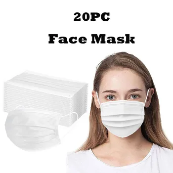 

PM2.5 Breathable Outdoor Unisex 20PC Disposable White Face Mask Industrial 1Ply Ear Loop Protection Printing Face Mouth Mask