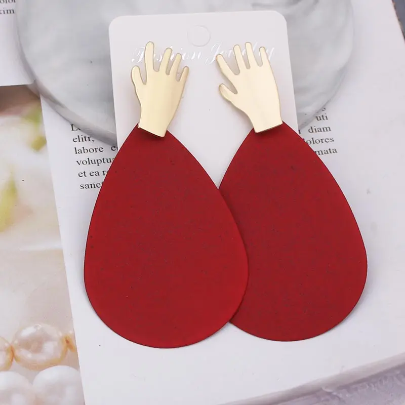 Массивные серьги 2020 большие модные красные зеленые Золотые в форме капли воды