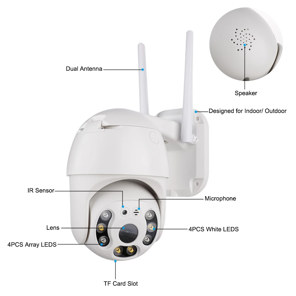 Dome ao ar Resistente à Água de Áudio à Prova Câmera sem Fio de Vigilância em Casa Livre Wifi Câmera D2água 2mp ip Seguro 1080 p 6 prova d2água 2mp câmera sem fio de