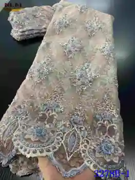 

NIAI African Lace Fabric 2020 Embroidered Handmade Beaded Nigerian Lace Fabrics High Quality French Tulle Lace Fabric XY3278B-1
