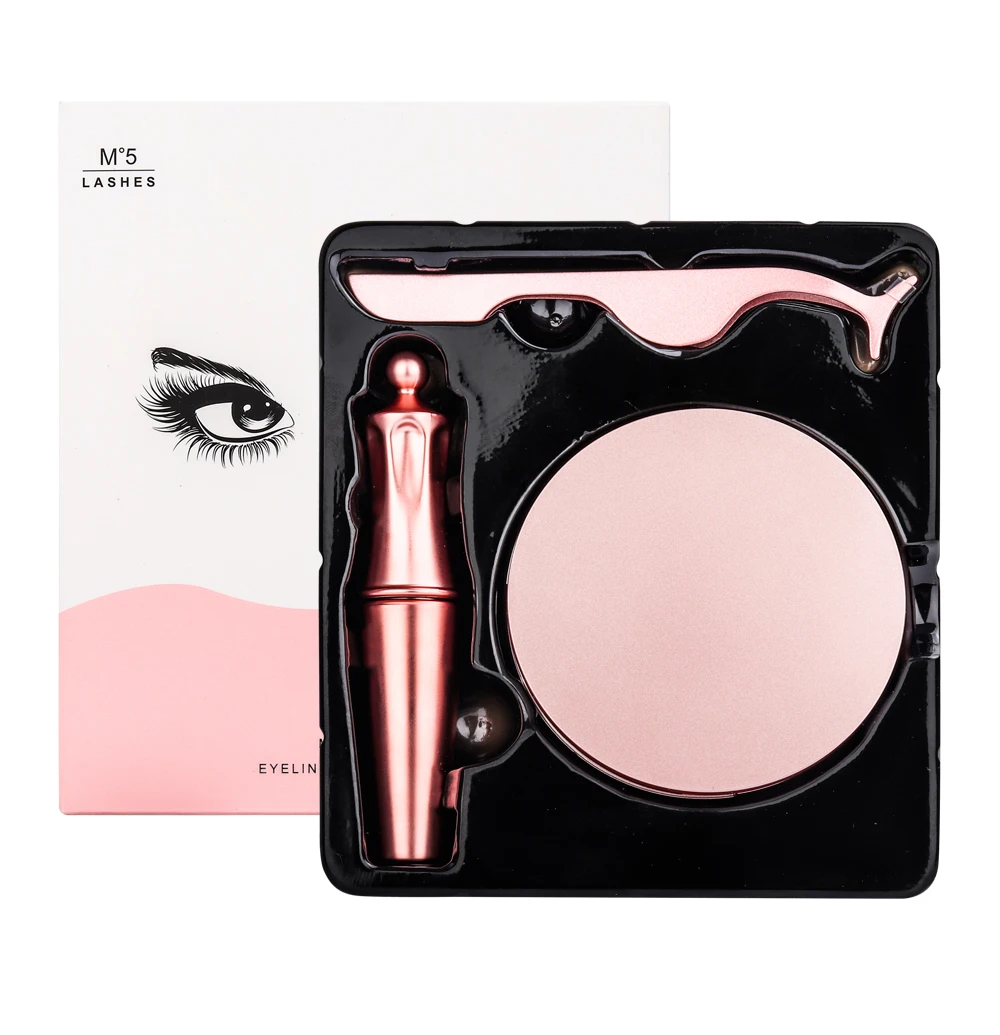 Conjunto de Cílios Magnéticos e Eyeliner Magnéticos com 5 Novo Cílios Natural Longo Personalizado Caixa Extensão 2 Par Ímã 8 natural longo personalizado caixa cílios extensão