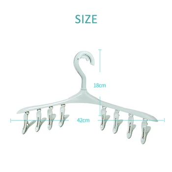 

Multifunction PP Socks Underwear Drying Clip Clothes Hanger Windproof Buckle Design 8 Clips Portable Bathroom Accessories