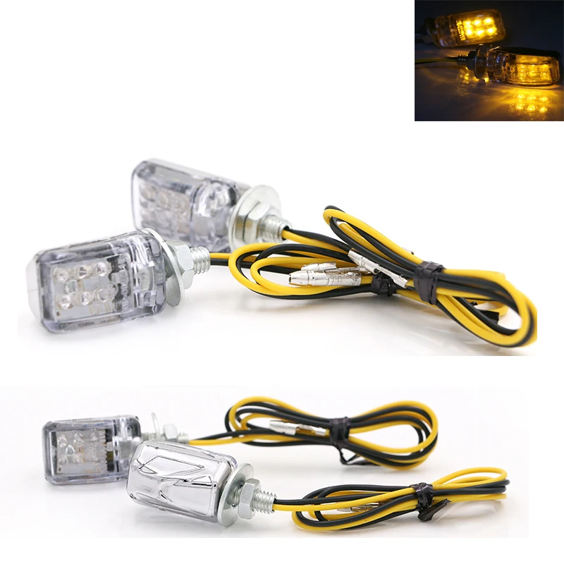 4pcs/2 Pair LED Motorcycle Signal Lights Indicator Universal Motorbike DC 12V Retro Turn Light Scooter Motor led Brake |