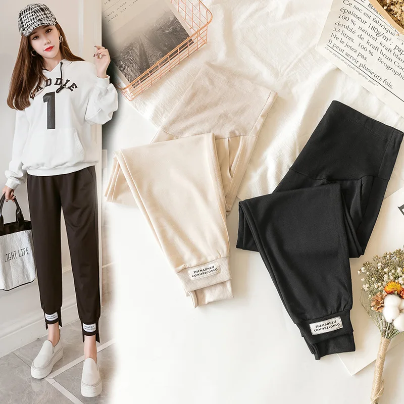

2019 Spring And Summer New Style Large Size Athletic Pants Casual Loose Maternity Pants Pregnant Women Harem Pants Outer Wear Ma