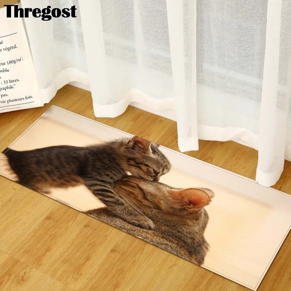 Thregost 3D мультфильм коврики с узором фланелевые Нескользящие коврики длинные гостиная кухня спальня прикроватные коврики